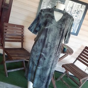 Zapelle Short  Sleeve Tie-Dye Dress with Pockets